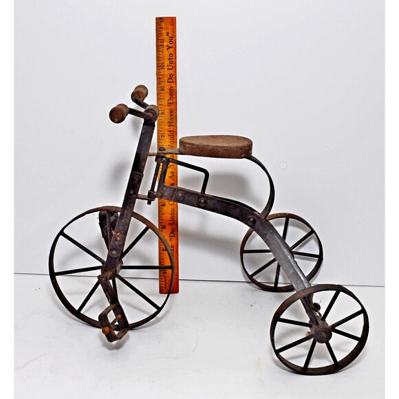 Vintage OriginalSalesmans Sample Tricycle Metal and Wood 1940's 1950's Ab 12"